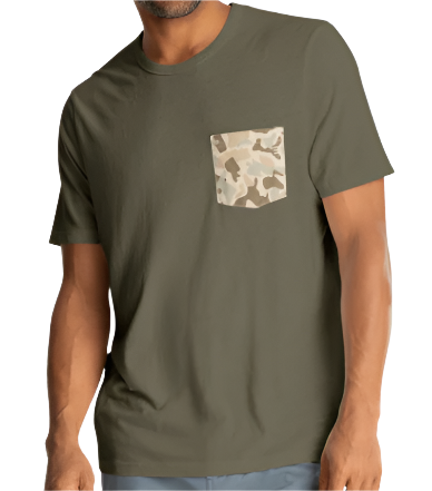 Vintage Camo Pocket Tee - Heather Fatigue