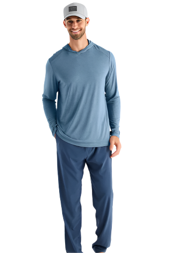 Men's Bamboo Shade Hoodie - Heather Slate Blue