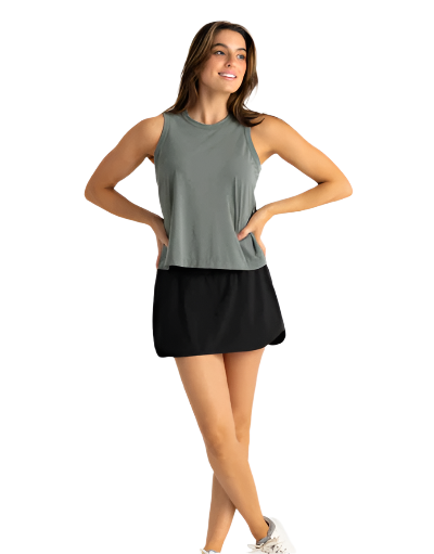 Women's Bamboo-Lined Active Breeze Skort – 13" - Black