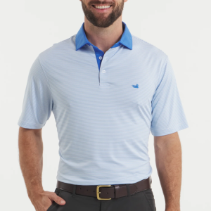 Bermuda Performance Polo - Hampton Stripe - Blue & White
