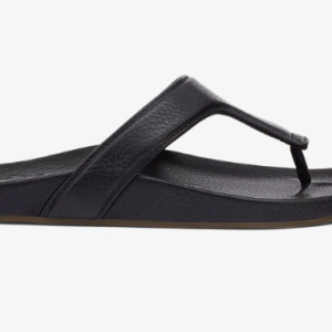Kipe‘a Lipi Elevated Leather Sandals - Black
