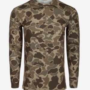 Long Sleeve Performance Crew Print - Old School Timber