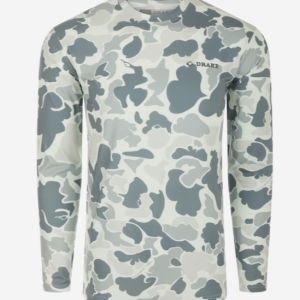 Long Sleeve Performance Crew Print - Old School Grey