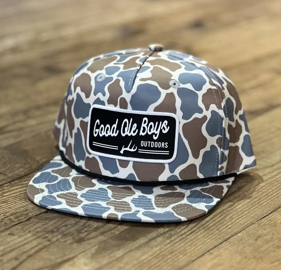 Antler Patch Rope Hat - Blue Camo