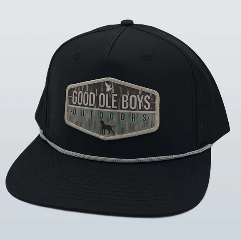 Split Camo Performance Rope Hat - Black