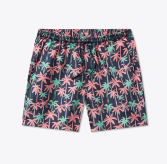 Harbor Swim Trunk - Neon Palms - Navy