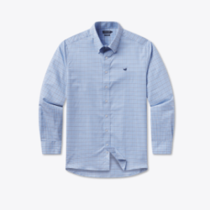 Dyer Performance Gingham Dress Shirt - French Blue & Navy