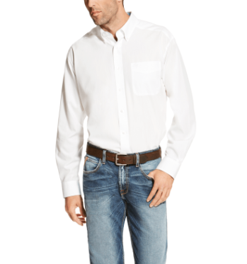 Wrinkle Free Solid Classic Fit Shirt - White