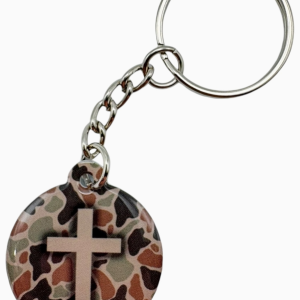 Tap To Pray™ - Prayer Tag Keychains - River Rock Camo + Cross