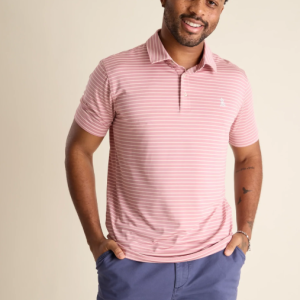 The Newbie Polo - Dusty Pink Stripe