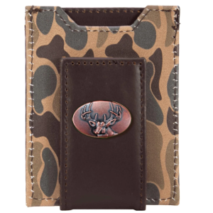 Brown Old School Camo Front Pocket Wallet - Buck Concho
