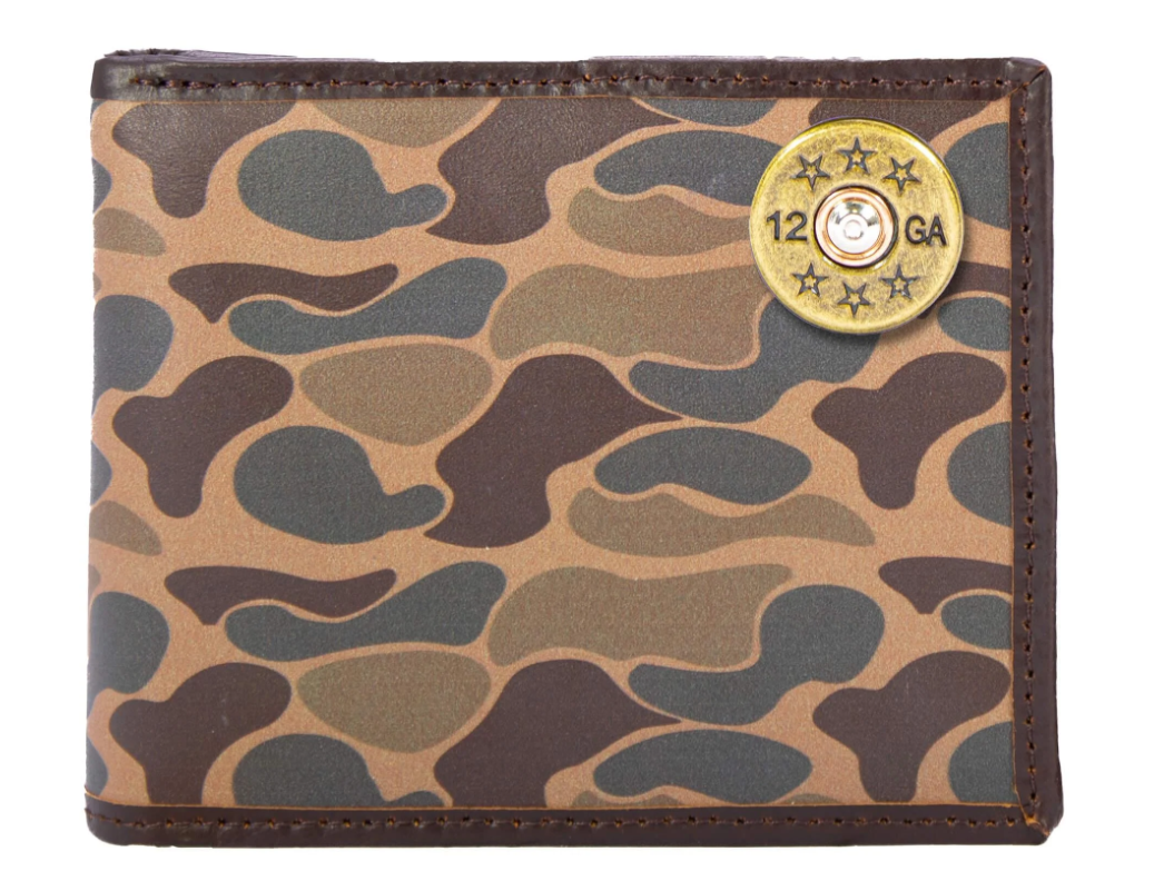Brown Old School Camo Bifold Wallet - Shotshell Concho
