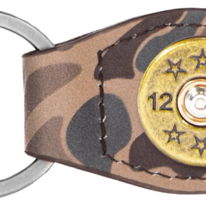 Brown Old School Camo Leather Key Fob - Shotshell Concho