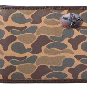 Brown Old School Camo Bifold Wallet - Mallard Concho