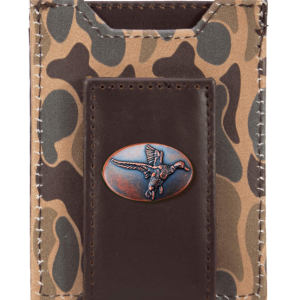 Brown Old School Camo Front Pocket Wallet - Mallard Concho