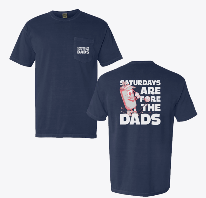Saturdays Are Fore The Dads Golf Pocket Tee - Navy