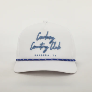 Cursive Roped Hat White