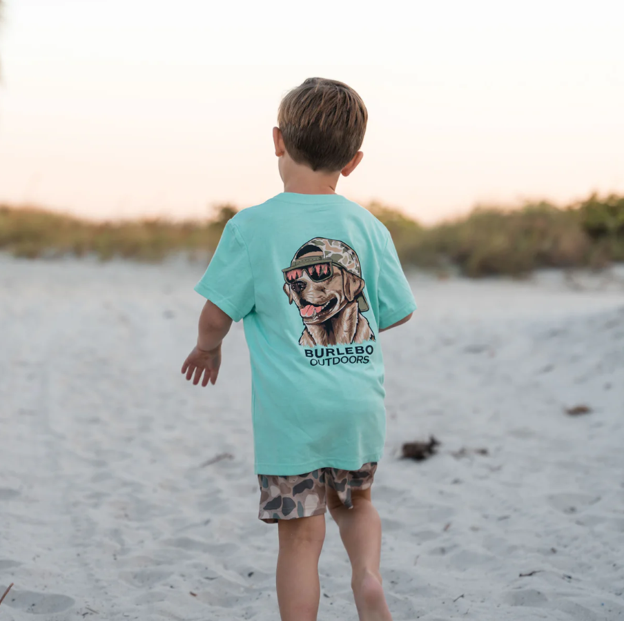 Youth Tee - Mallard Camo Dog - Island Reef - Image 2