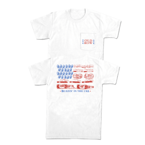 Buzzin' In the USA Pocket Tee - White