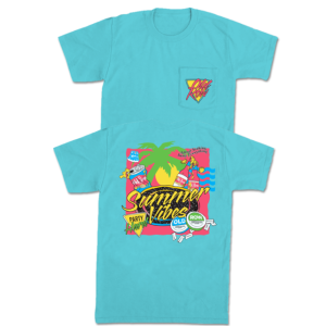 The Summer Vibes Pocket Tee - Sapphire