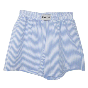 Blue Striped Boxer Shorts Women