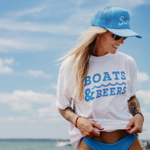 Boats & Beers Graphic Tee - White