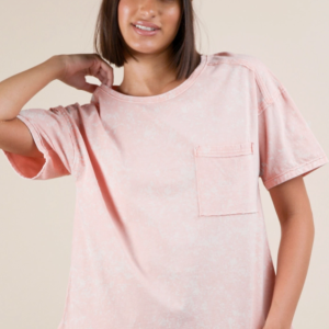 Mineral Washed Pocket Tee - Peach