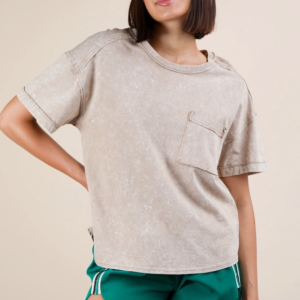 Mineral Washed Pocket Tee - Taupe