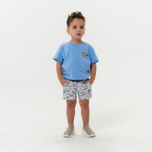 Youth Athletic Shorts - White Camo - Grey Liner