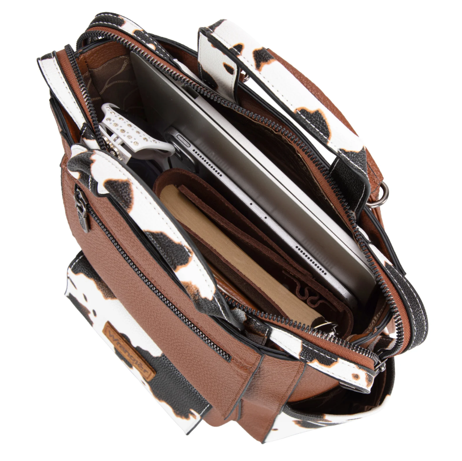 Wrangler Cow Print Convertible Backpack - Brown - Image 3