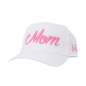 Mom Trucker Hat - Retro White & Pink