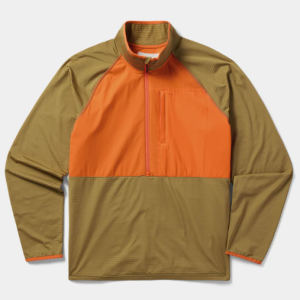 M's Lightweight Grid Tech Fleece 1/2 Zip - Wheat/Blaze