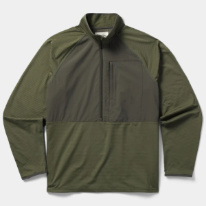 M's Lightweight Grid Tech Fleece 1/2 Zip - Moss/Raven