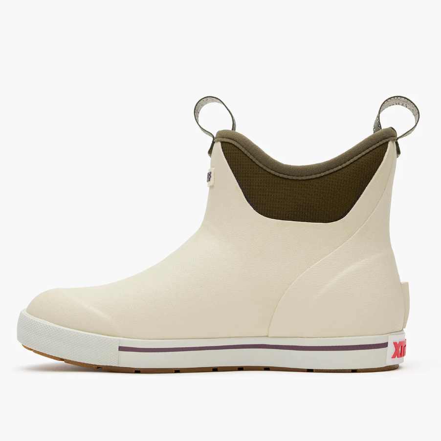 Women's Camp Fleece Lined 6 in Ankle Deck Boot - Bone White/Dark Olive - Image 2