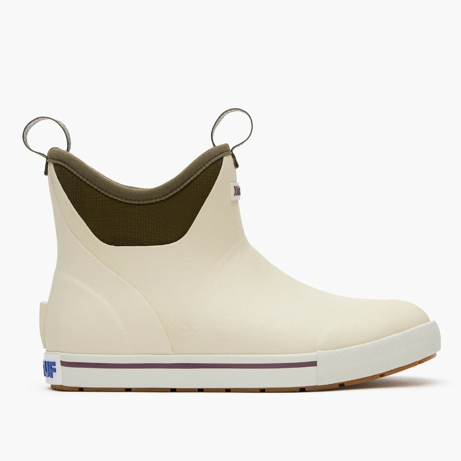 Women's Camp Fleece Lined 6 in Ankle Deck Boot - Bone White/Dark Olive - Image 3