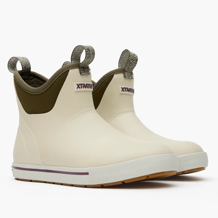 Women's Camp Fleece Lined 6 in Ankle Deck Boot - Bone White/Dark Olive - Image 6