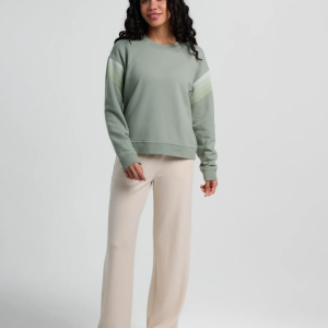 Women's Gradient Sleeve Fleece Crew - Sagebrush