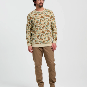 Men's Bamboo Lightweight Fleece Crew - Vintage Camo