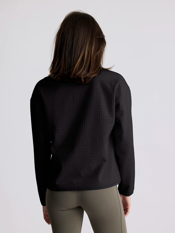 Women's Gridback Fleece Snap Pullover - Black - Image 3