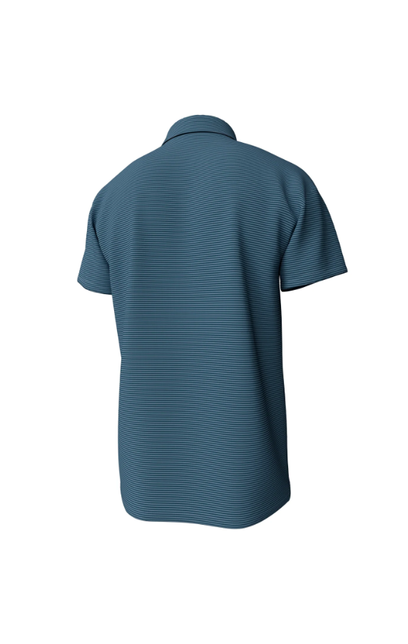 Youth Hinton Stripe Performance Polo - Mallard Blue & Mountain Spring - Image 2