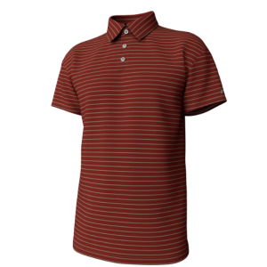 Youth Horizon Stripe Performance Polo - Chili Oil & Laurel Oak