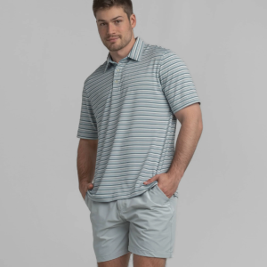 Grant Stripe Polo - Polar Plunge