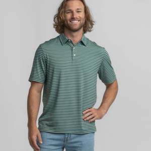 Sarasota Stripe Polo - Eucalyptus