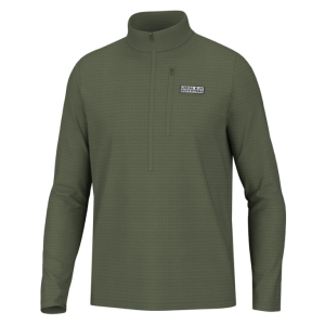 Waffle Half Zip - Olive Green
