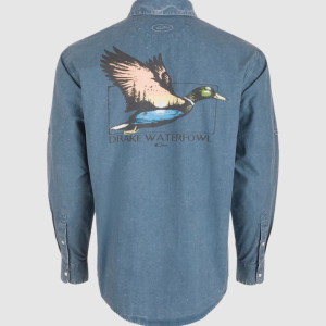 Cinco Ranch Cotton Acid Wash Graphic Shirt - Dusty Blue