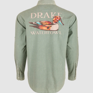 Cinco Ranch Cotton Acid Wash Graphic Shirt - Oil Green