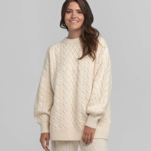 Comfy Cozy Cable Sweater - Parchment