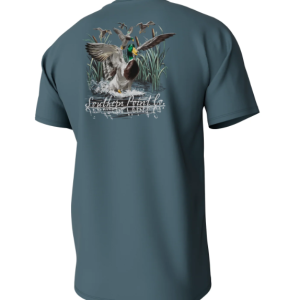 Cupped Ducks Short Sleeve Pocket Tee - Mallard Blue