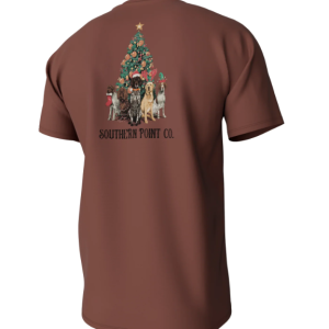 Gun Dog Christmas Short Sleeve Pocket Tee - Chili Oil