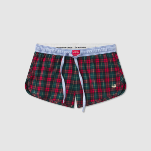 Youth Chandler Tartan Lounge Short - Red & Green Plaid
